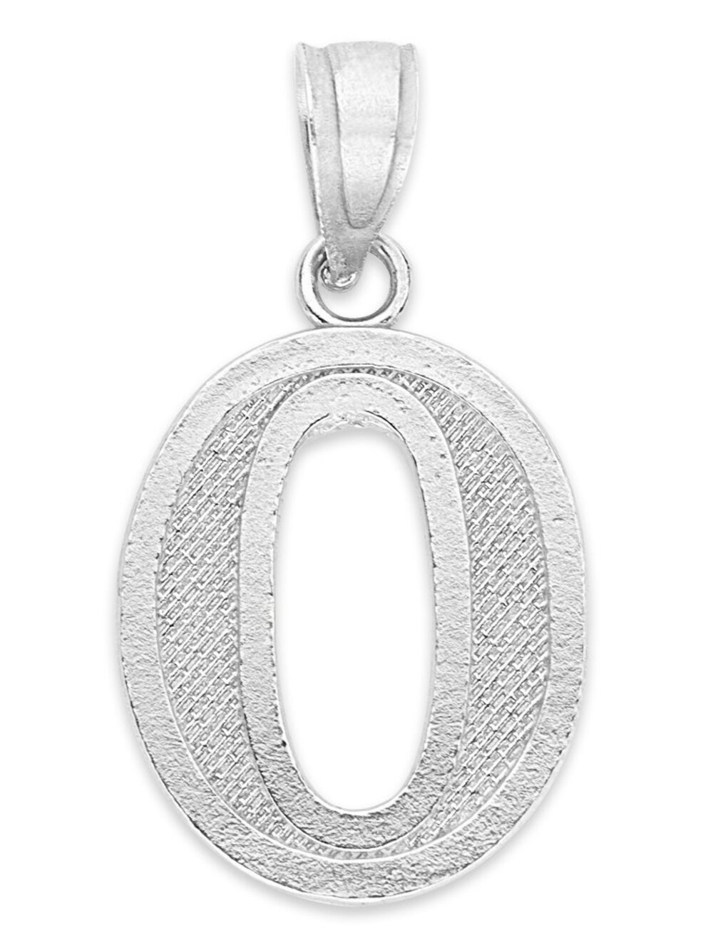 925 Sterling Silver Number 0 Pendant - Lucky Number Jewelry Gifts for Athletes